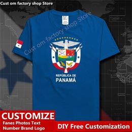 Panama Country T shirt Custom Jersey Fans DIY Name Number Brand High Street Fashion Hip Hop Loose Casual T shirt flag PAN 220620