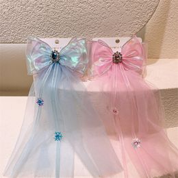 New Fashion Korean Children's Barrettes Headwear Temperament Sweet Girl Princess Long Streamer Bow Hairpins Hair Accessories