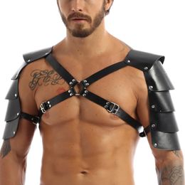 Mens PU Leather Body Chest Harness Arm Shoulder Strap Belt Restrain Costume Club 