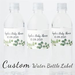 24Pcs Personalized Custom Water Drink Beer Bottle Stickers Used For Wedding Bathing Baptism Birthday Anniversary 220613