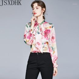 Discount Floral Satin Blouse 2022 on Sale at DHgate.com