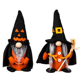 Party Supplies Halloween Witches Gnomes Decorations Shelf Sitters Handmade Plush Elf Dwarf Home Household Ornaments XBJK2208