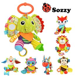 1pcs Sozzy Multifunctional Baby Toys Rattles Mobiles Soft Cotton Infant Pram Stroller Car Bed Rattles Hanging Animal Plush Toys 220531