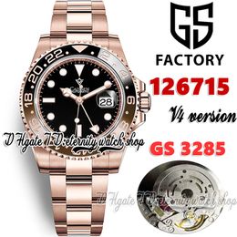 GSF V4 GMT gs126715 Cal.3285 gs3285 Automatic Mens Watch Brown and Black Ceramic Bezel 904L Stainless Steel Bracelet With Same Serial Warranty Card eternity Watches