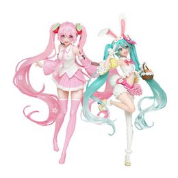 Japan milk 1426cm Anime Action Figures Pink Sakura Ghost PVC Toy Speelgoed Girls Model Toys Dolls Gifts Collections For Kids 220523
