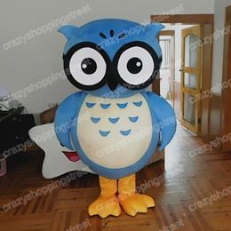 Halloween Blue Owl Mascot Costume Top quality Cartoon Anime theme character Adults Size Christmas Carnival Party Outdoor Outfit