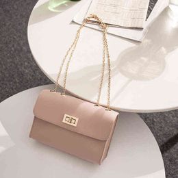 New British Fashion Simple Small Square Bag Women's Designer Handbag High-quality PU Leather Chain Mobile Phone Shoulder Bags Y220630