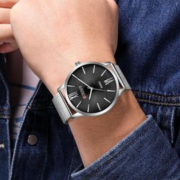 Wristwatches OUKESHI Fashion Mens Simple Watches Top Quartz Watch Men Casual Slim Mesh Steel Sport Relogio Masculino
