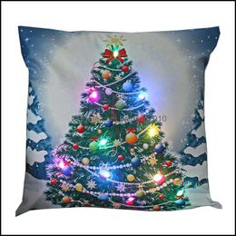 Pillow Case Bedding Supplies Home Textiles Garden Creative Led Lighting Cushion Er Pillows Christmas Sofa Pillowcase Living Room Decoratio