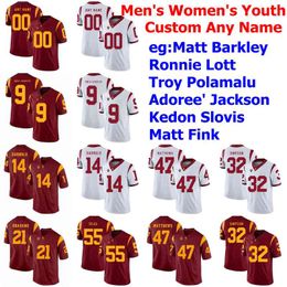 USC Trojans Jerseys Mens Matt Barkley Jersey Ronnie Lott Troy Polamalu Adoree' Jackson Kedon Slovis College Football Jerseys Custom Stitched
