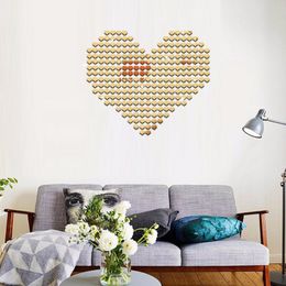 Mirrors 3D Mirror Wall Stickers Valentine's Day Love Home Decor Art Decora ParedeMirrors
