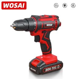 WOSAI New 20V Cordless Drill Electric Screwdriver Mini Wireless Power Driver DC Lithium-Ion Battery 3/8-Inch 2 Speed 4.8 201225