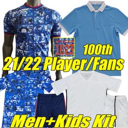 -2021 2022 Japan 100. Jahrestag Fussball Jerseys Fans Spielerversion Spezielle Cartoon 100 Jahre Honda Tsubasa Kamada Shibasaki Herren Kids Kit Kits Fußball Hemd Uniform