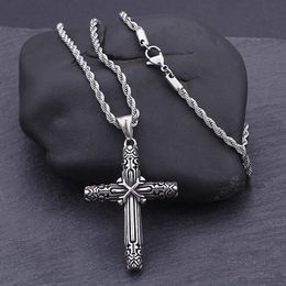 Pendant Necklaces Vintage Stainless Steel Cross Necklace For Men Dominic Toretto Creative Graphic Christian JewelryPendant