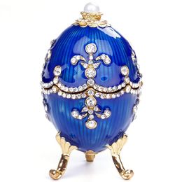 Jewellery Pouches Bags Russia Easter Egg Jewel Case Storage Box Metal Handicraft Home Furnishing ArticlesJewelry