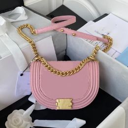 10A Mirror top spring and summer designer luxury lady bag ladies mini sweet one shoulder crossbody new fashion leather brand small chain caviar pink bag replica box
