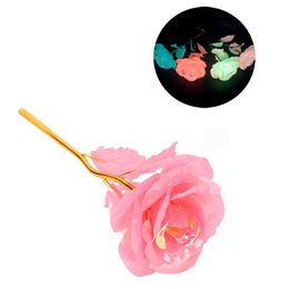 Luminous Rose Flowers Party Favour Romantic Eternal Gold Foil Flower Creative Birthday Valentine's Day Gifts