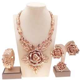 Earrings & Necklace Yulaili Wedding Accessories Bride Brazilian Rose Gold Plated Jewellery Italian Four Sets For Party GiftEarrings