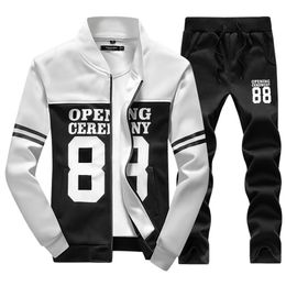 Men Sets 2 Pieces Sweatshirt Sweatpants Set Man Track Suit Set Autumn Winter Ropa De Hombre Mens Tracksuit Fashion Hoodie Set 201128