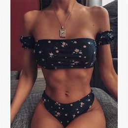 Two Piece Bathing Suit High Waist Swimsuit Girls Swimwear Swimming Suit for Women Brazilian Bikini Push Up Tankini Swimsuits T200708