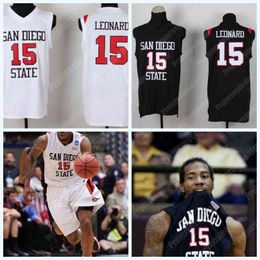 C202 Kawhi Leonard 15 San Diego State University Jersey with USA Flag patch Mens NCAA College Basketball Jersey Double Stitched Name Number