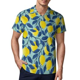 Men's Polos Cute Lemon Shirts Male Funny Food Citrus Fruit Casual Shirt Beach Cool Collar T-Shirts Short-Sleeved Oversize TopMen's Men'sMen'