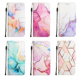 Leather Wallet Marble flip Rock Stone Holder stand slot Cover Cases for Samsung S22 plus A33 A53 A73 A23 A13 A22 A32 A52 A72 S21FE
