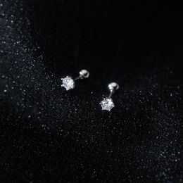 Stud La Monada Bead Women Earrings Silver 925 Small Minimalist Piercing Nut Student Screw Girls SummerStud