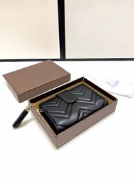 classic purse top high quality sheepskin wallet card holders luxurys designers tassel wallet womens love Tri-fold short wallets credit Multifunction with box