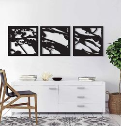 Mori Supura triptych Splash in the Forest | Abstract Metal Wall Art Home decorate