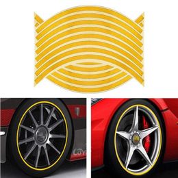 Car Stickers 16Pcs 18 Inch Rubber Strip Motorcycle Wheel Tire Reflective Sticker Universal StickerCar