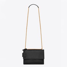 Chain Shoulder Bag Flap Messenger Bags Women Handbag Cross Body Purse Classic Crocodile Print Tassel Bags Hardware Letters Cowhide Genuine Leather Quality