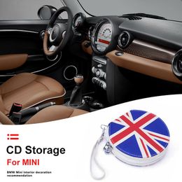 Car Organizer Disc Leather Storage Bag Card Holder For Mini Cooper S ONE JCW R55 R56 R60 F54 F55 F56 F60 Countryman Interior AccessoriesCar