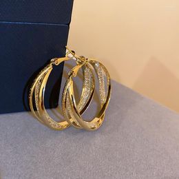 Hoop & Huggie Fashion Twist Metal Earrings Geometric Circle Ladies Atmosphere Wedding Accessories JewelryHoop Kirs22