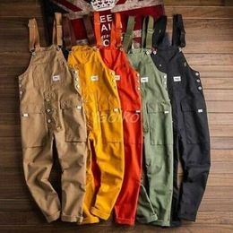 Men's Pants Retro Classic Mens Suspender Trousers Jumpsuits Slim Ninth Casual OverallsMen's