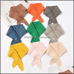 Bow Ties Fashion Accessories Women Button Cross Scarf Tie For Knitted Fake Collars Designer Scarves Shirt Blouse Detacha Dh52Y