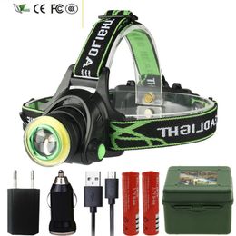 New XM-L T6 Led Headlamp Sensor Headlight COB Micro USB Rechargeable Head Flashlight Torch Lamp Portable Light for Camping Bulbs