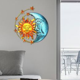 Decorative Objects & Figurines Metal Sun Moon Wall Plaque Art Decor For Outdoor And Indoor Celestial Living Room Bedroom Bathroom Garden