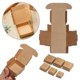 2021 Gift Wrap Size Wedding Event DIY Craft Wrapping Square Kraft Paper Box Candy Storage Handmade With Love Cardboard Package