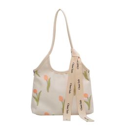 fashion flower Floral Shoulder bag comfortable Simple generous and versatile collocation handbag high-capacity