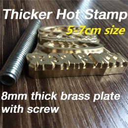 Thicker Customize Brass Stamp Iron MoldPersonalized Mold heating on WoodLeatherleague DIY giftCustom Design 59cm 220611