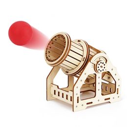 Cannon Model Siege Artillery Mechanical 3D Wooden Puzzle Toy Kit Creative Brain Teaser Birthday Gift For Children 220715