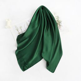 70cm Headband Neck Scarf For Women Small Shawls Cute Handkerchief Bandana Head Scarfs Female Black White Green Solid Colours