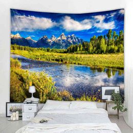 3D Landscape Decoration Wall Carpet Art Deco Blanket Curtain Hanging Home Bedroom Living Room J220804