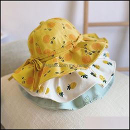 Caps Hats 15436 New Baby Cartoon Fruit Kids Bucket Hat Boys Girls Sunhat Children Sun Drop Delivery 2021 Mxhome Dh1On