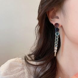 Dangle & Chandelier Beautiful Crystal Long Earrings 2022 New Fashion Transparent Luxury Wedding Party Jewellery