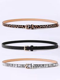 Belts 3pcs Women's Animal Leopard Snake Crocodile Basic European And American Thin With Dress Jeans Belt 2022 LatestBelts BeltsBelts