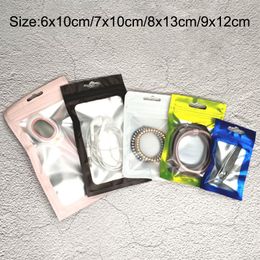 50pcs Matte Resealable Bag Cosmetic Packaging Self Sealing Gift Bag Clear Front Jewellery Thick Aluminium Foil Zip