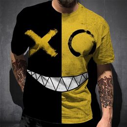 Fashion XOXO Pattern T Shirt Daily ops Men Hip Hop ops Street Casual Sport Summer Short Sleeve 3D Print 220429