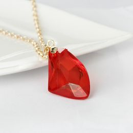 Pendant Necklaces Love Heart Mother Red Magic Stone Necklace Movie Hero Character Logo Blessing Friends And Family Gift JewelryPendant